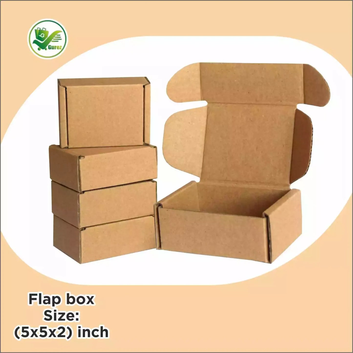 Box Brother 3 Ply Brown Corrugated Flap Packaging Box Size: 5x5x2 Length 5 inch Width 5 inch Height 2 inch 3Ply Corrugated Packaging Box