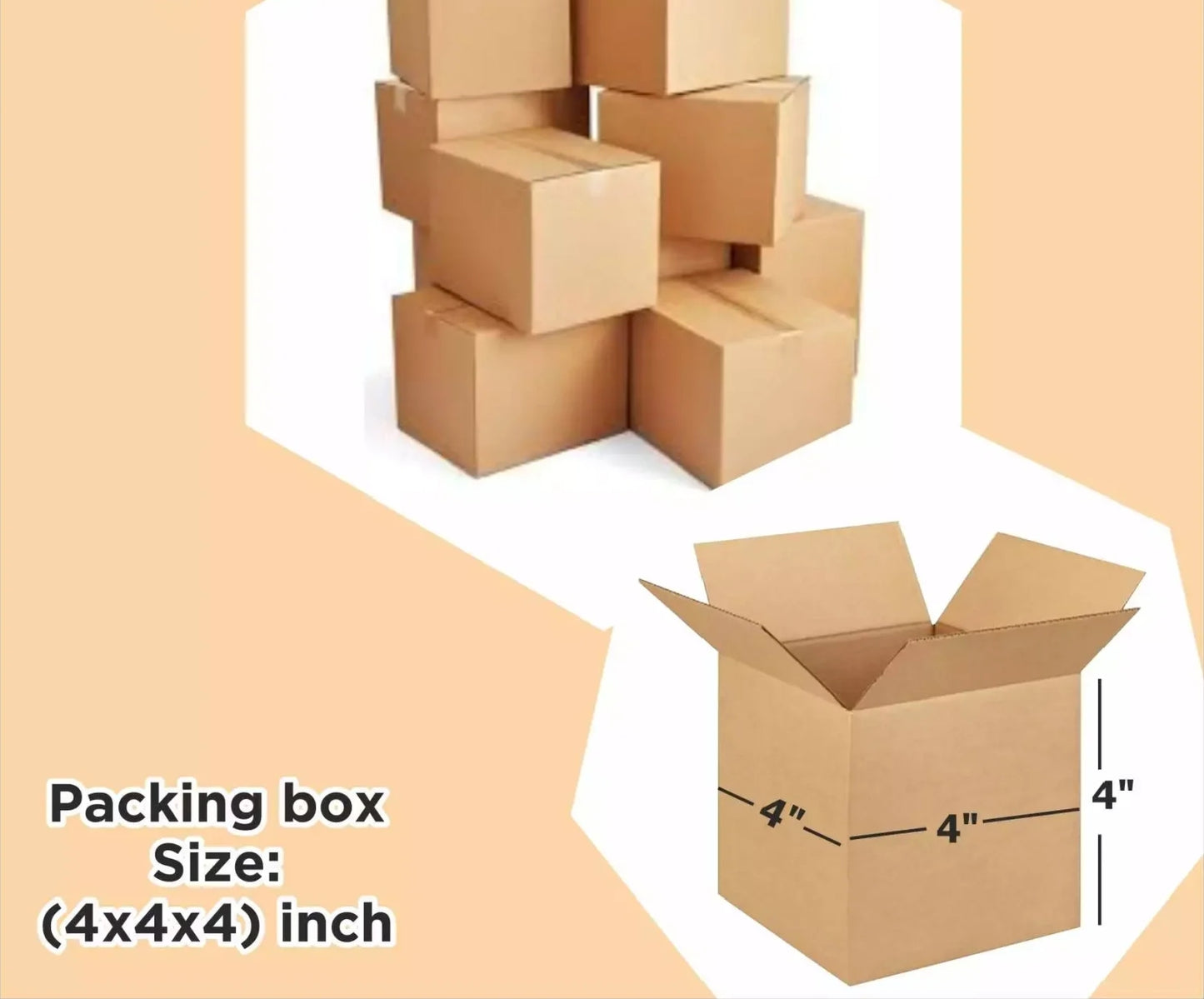 Box Brother 3 Ply Brown Corrugated Box Packing box Size: 4x4x4 Length 4 inch Width 4 inch Height 4 inch 3Ply Corrugated packing box