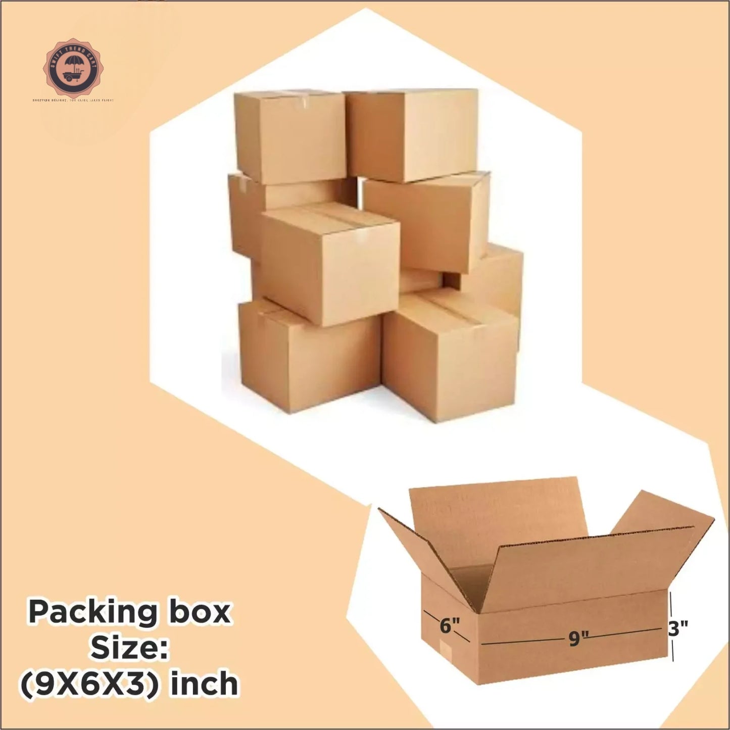 Box Brother 3 Ply box Brown Corrugated Packing box Size: 9x6x3 Length 9 inch Width 6 inch Height 3 inch Shipping box Courier Box