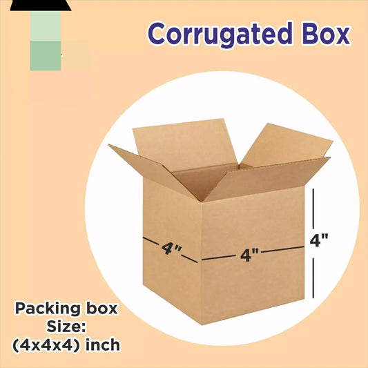 Box Brother 3 Ply Brown Corrugated Box Packing box Size: 4x4x4 Length 4 inch Width 4 inch Height 4 inch 3Ply Corrugated packing box